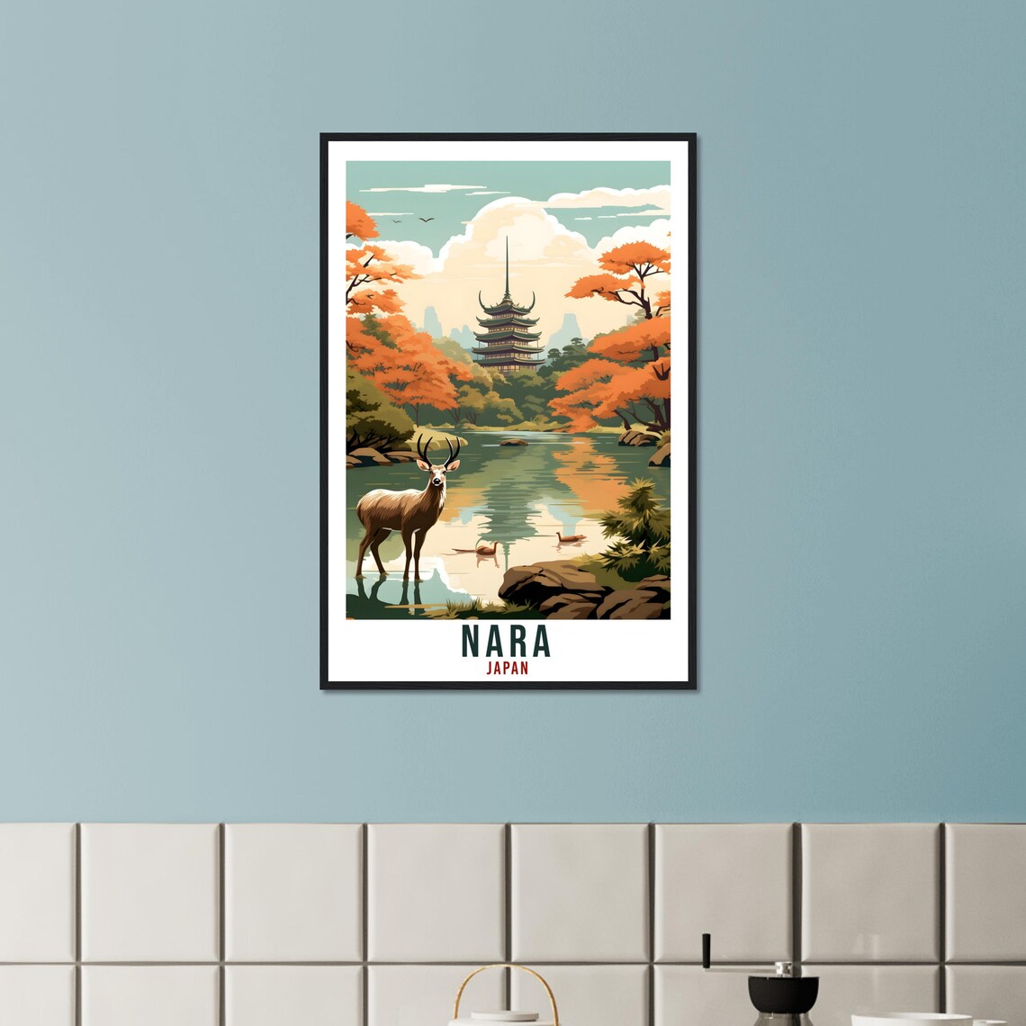 Nara Travel Poster, Japan Cityscape Wall Art - Image 2