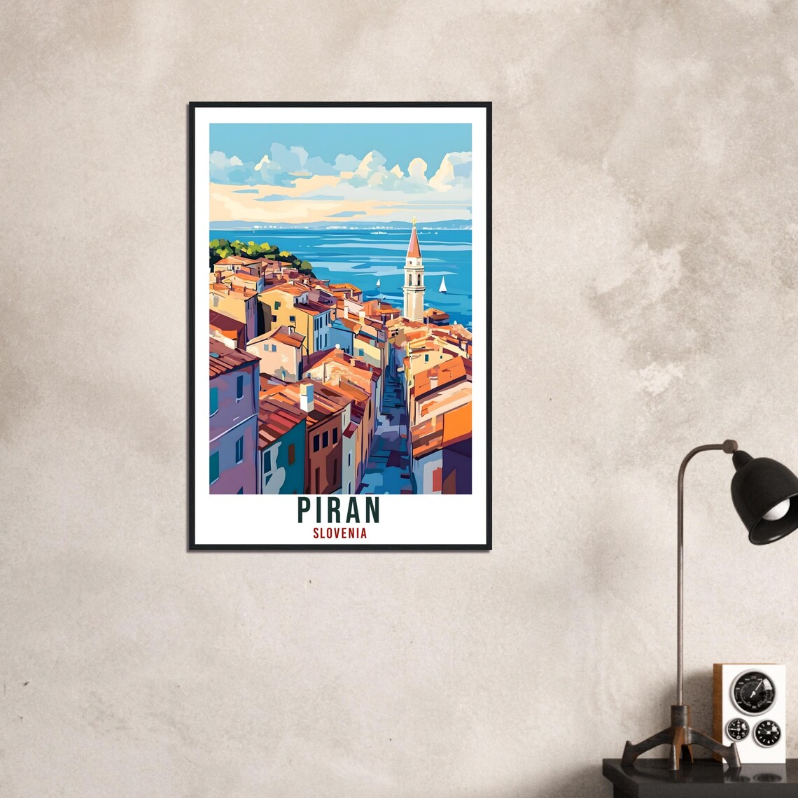 Piran Slovenia Adriatic Coast Bell Tower Old Town Sea Poster - Image 3