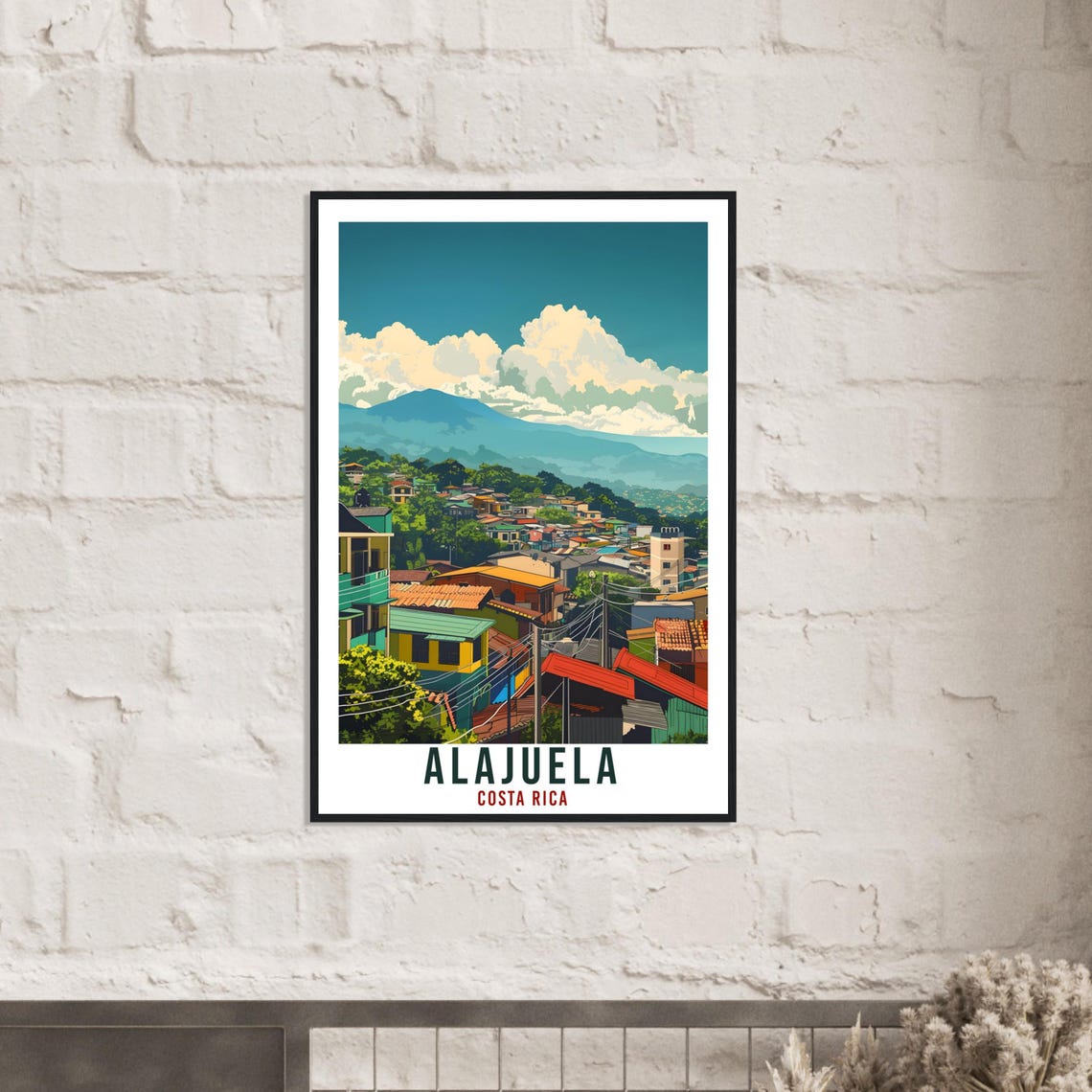 Alajuela Costa Rica Travel Print Wall Art Wall Hanging Home Dcor Alajuela Gift Landmark Artwork Travel Art Costa Rica City Travel Poster - Image 2