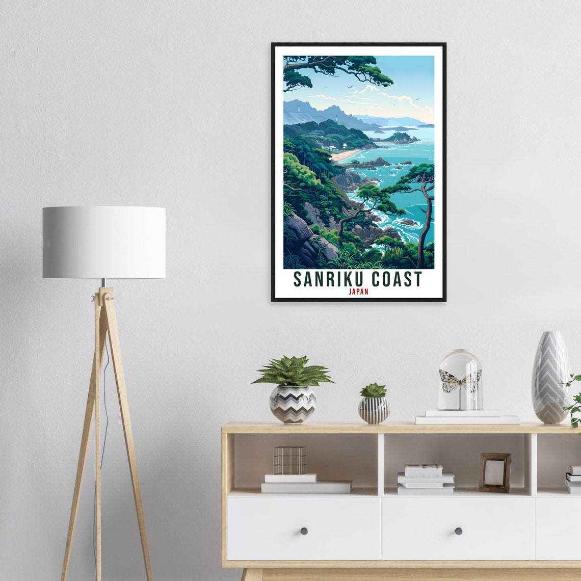Sanriku Coast Japan Rugged Pine Cliffs Turquoise Travel Poster - Image 2