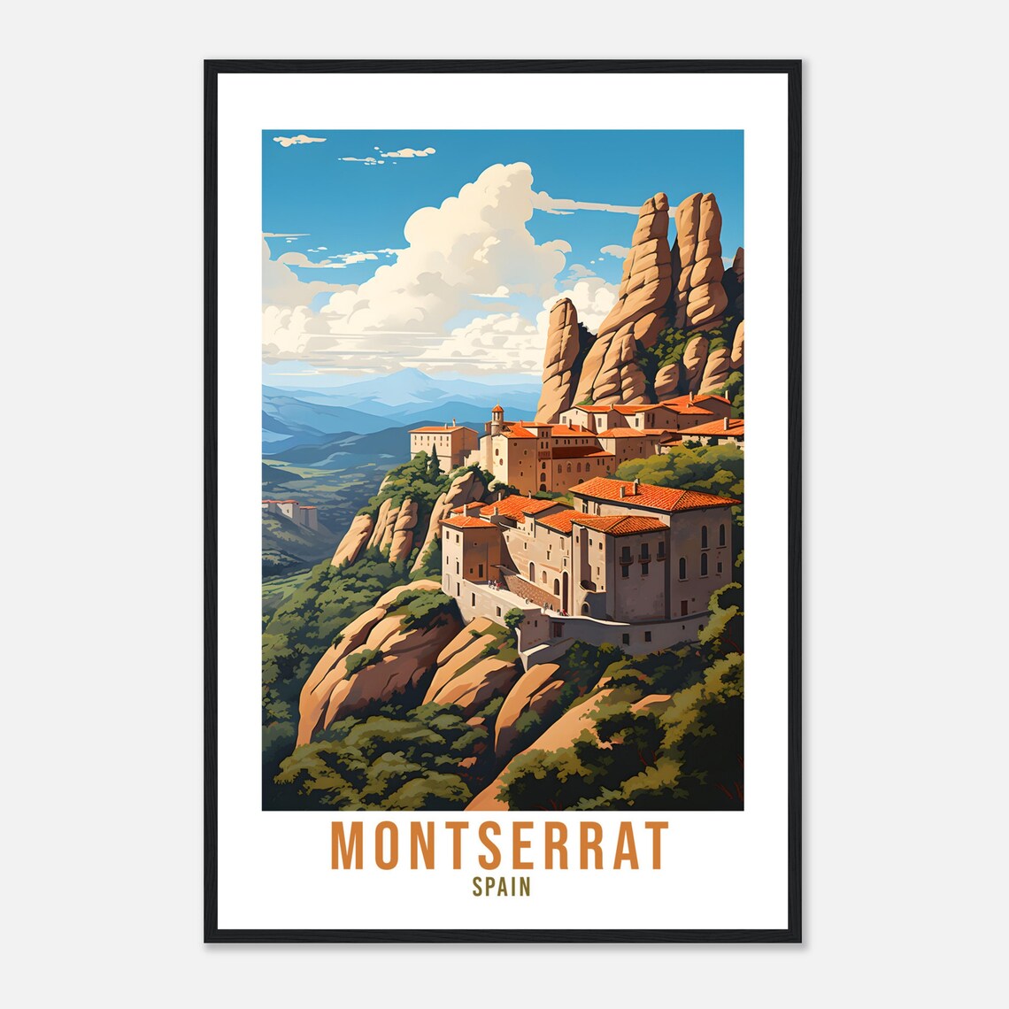Montserrat Vintage Travel Poster, Spain Wall Art Print - Image 4
