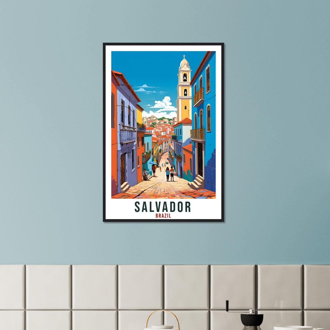 Salvador Travel Print Wall Art Salvador Brazil Wall Hanging Artwork Salvador Art Gifts Salvador Travel Poster Brazil Decor Art Lovers Gift - Image 3