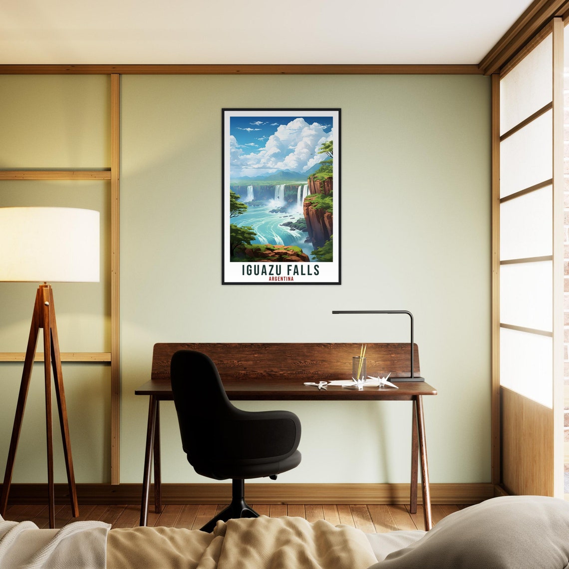 Iguazu Falls Travel Print Wall Art Iguazu Argentina City Landscape Artwork Iguazu Falls Art Gift Iguazu Falls Travel Poster Argentinian Art - Image 2