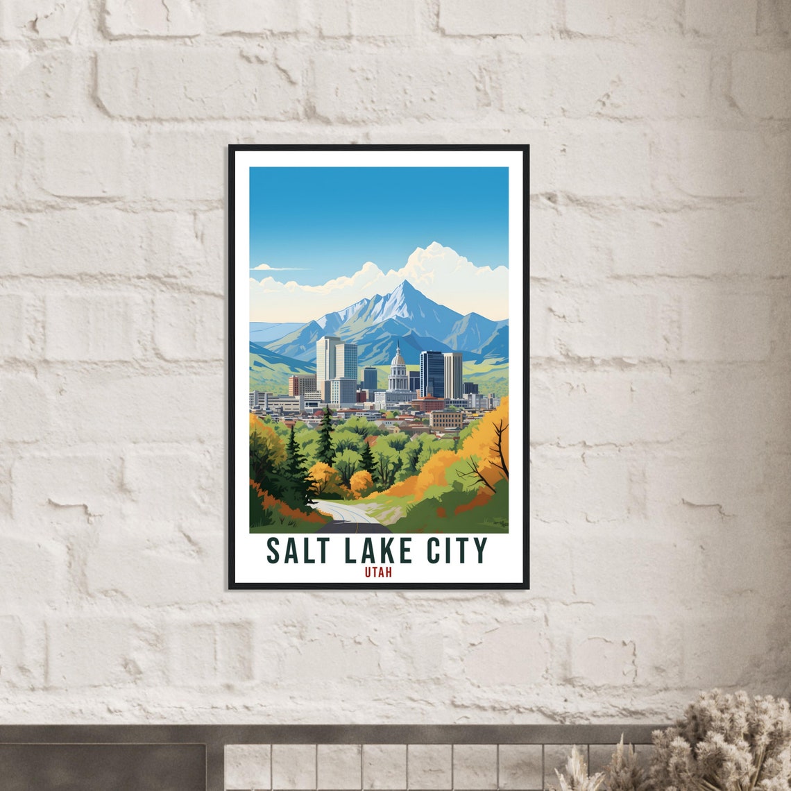 Salt Lake City Travel Poster Utah Home Decor Usa City Wall Art Gift Wall Hanging Art Lover Utah Artwork Salt Lake City Skyline Travel Print - Image 2