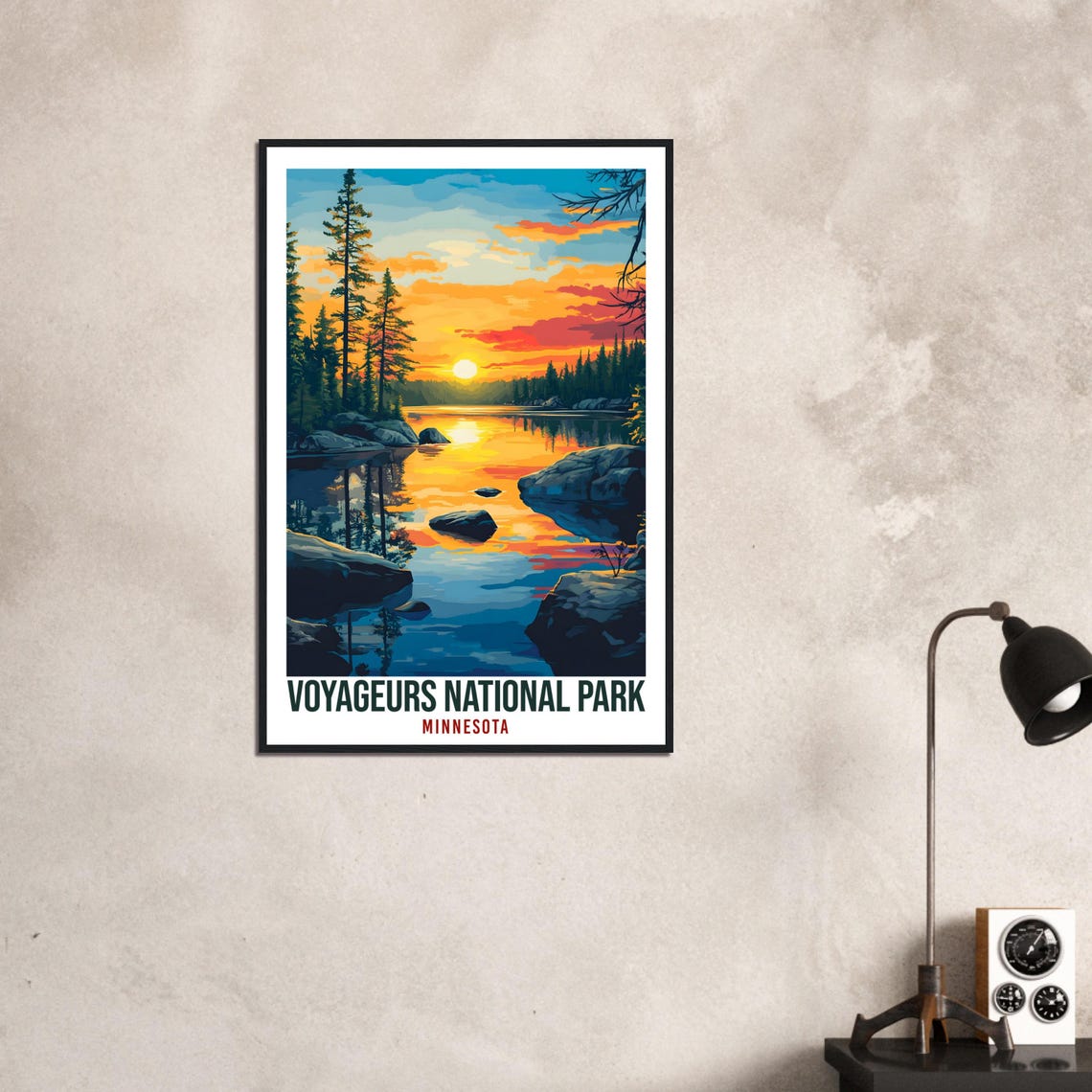 Voyageurs National Park Minnesota Usa Travel Print Wall Art Wall Hanging Home Dcor Voyageurs Gift Travel Art Usa Artwork Travel Poster - Image 3