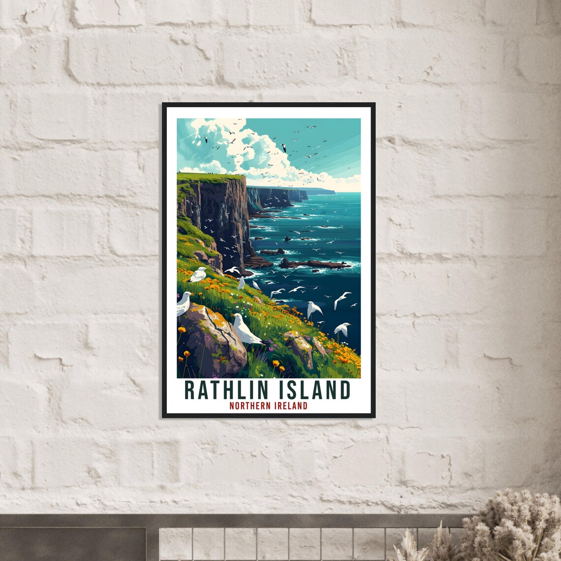 Rathlin Island Travel Poster, Northern Ireland Wall Art - Image 4