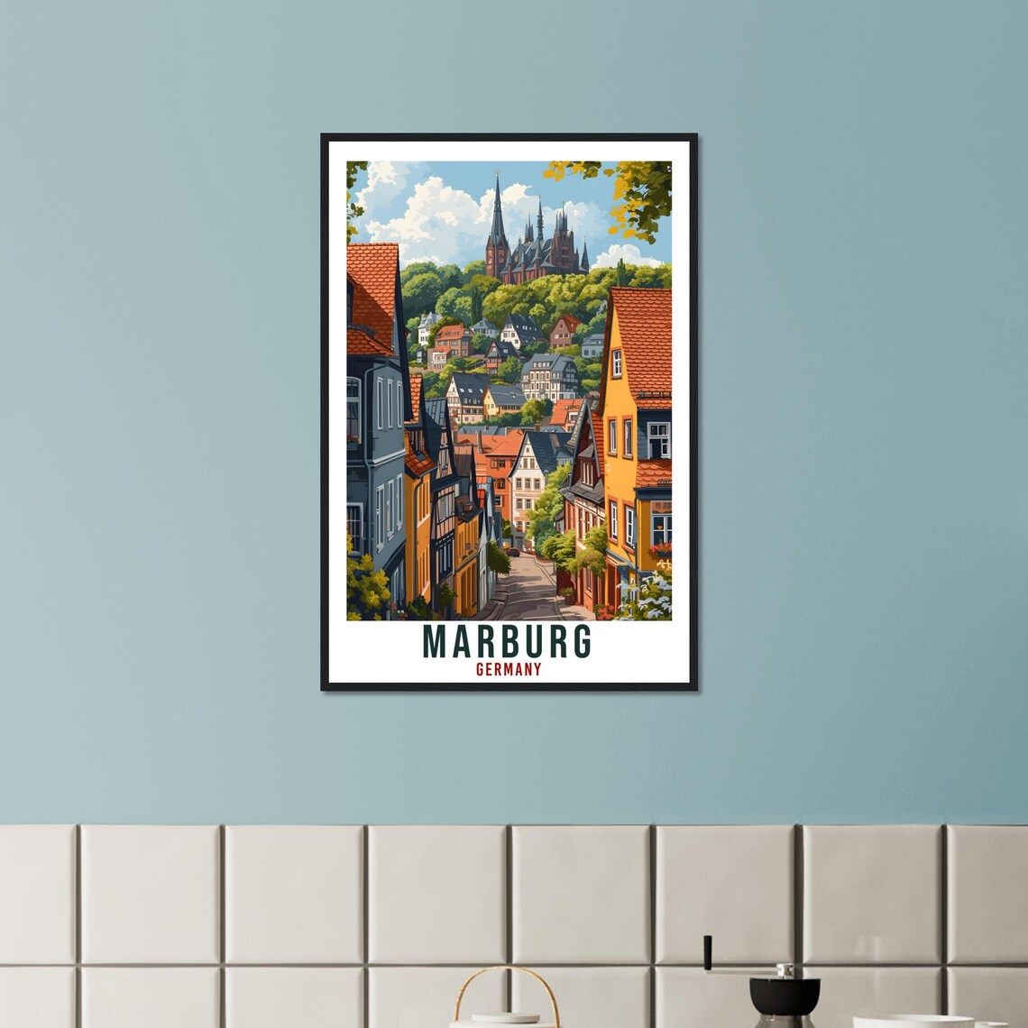 Marburg Travel Poster, German City Wall Art - Image 2