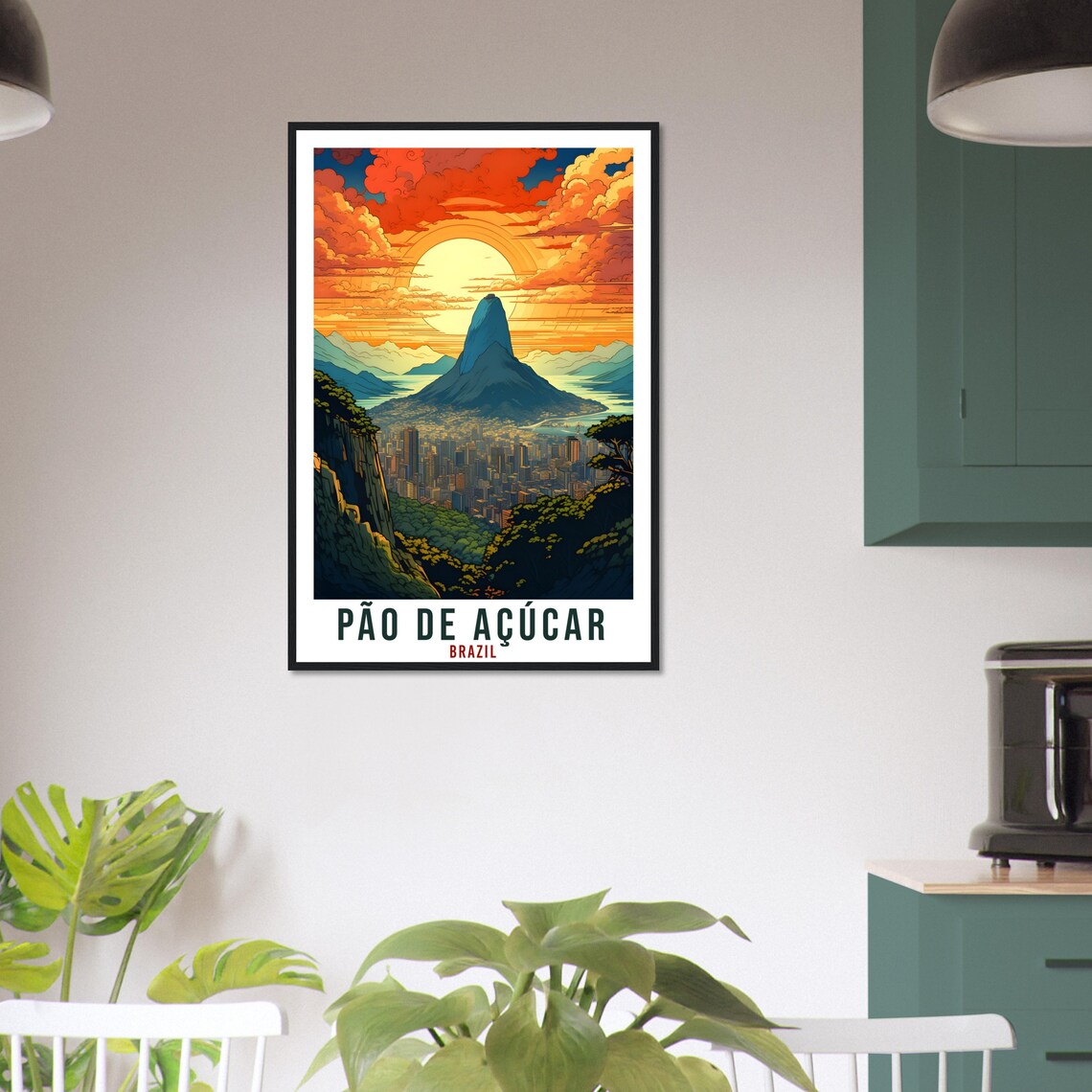 Pao de Acucar Brazil Sugarloaf Mountain Sunset Cityscape Poster - Image 2