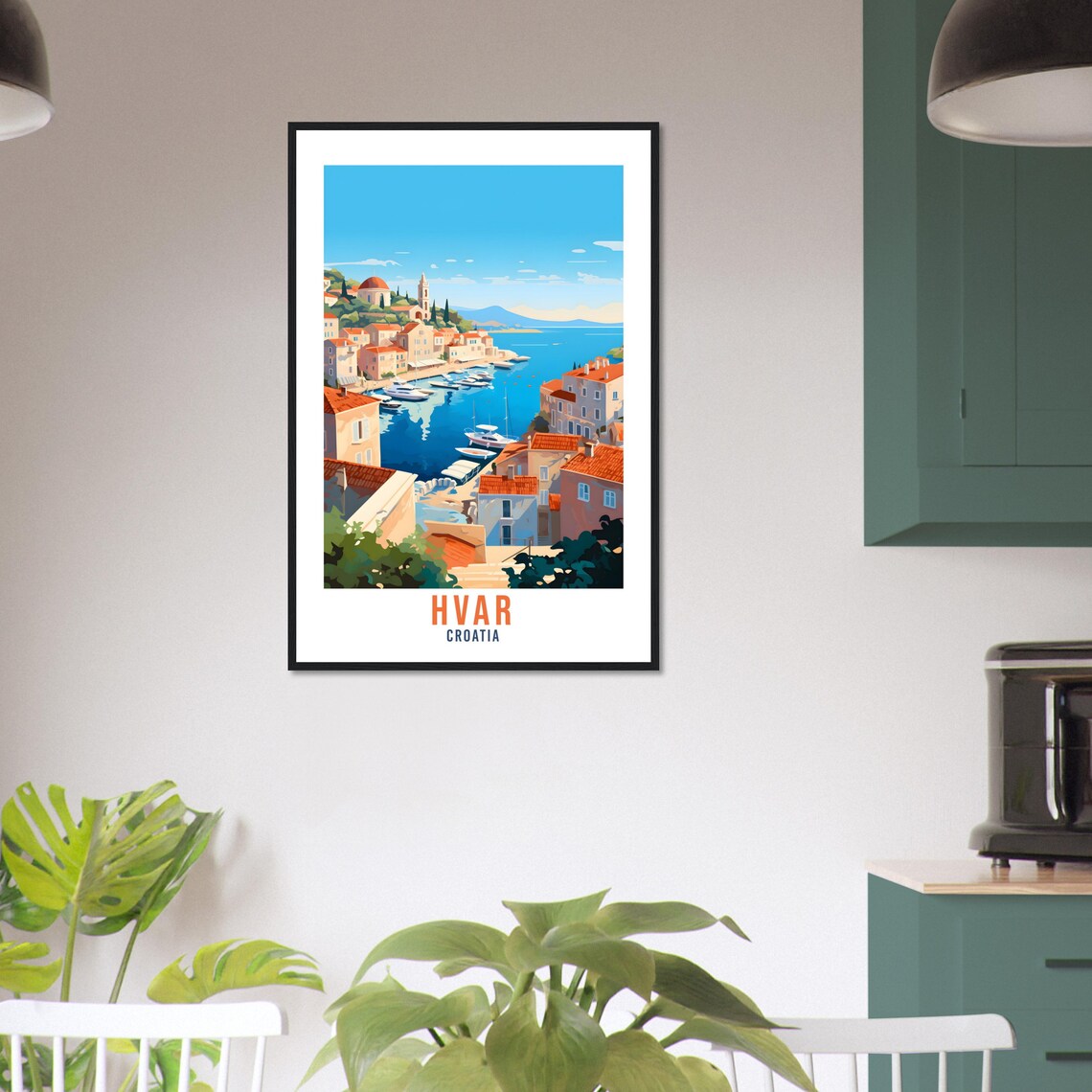 Hvar Croatia Adriatic Harbor Town Retro Island Travel Poster - Image 3