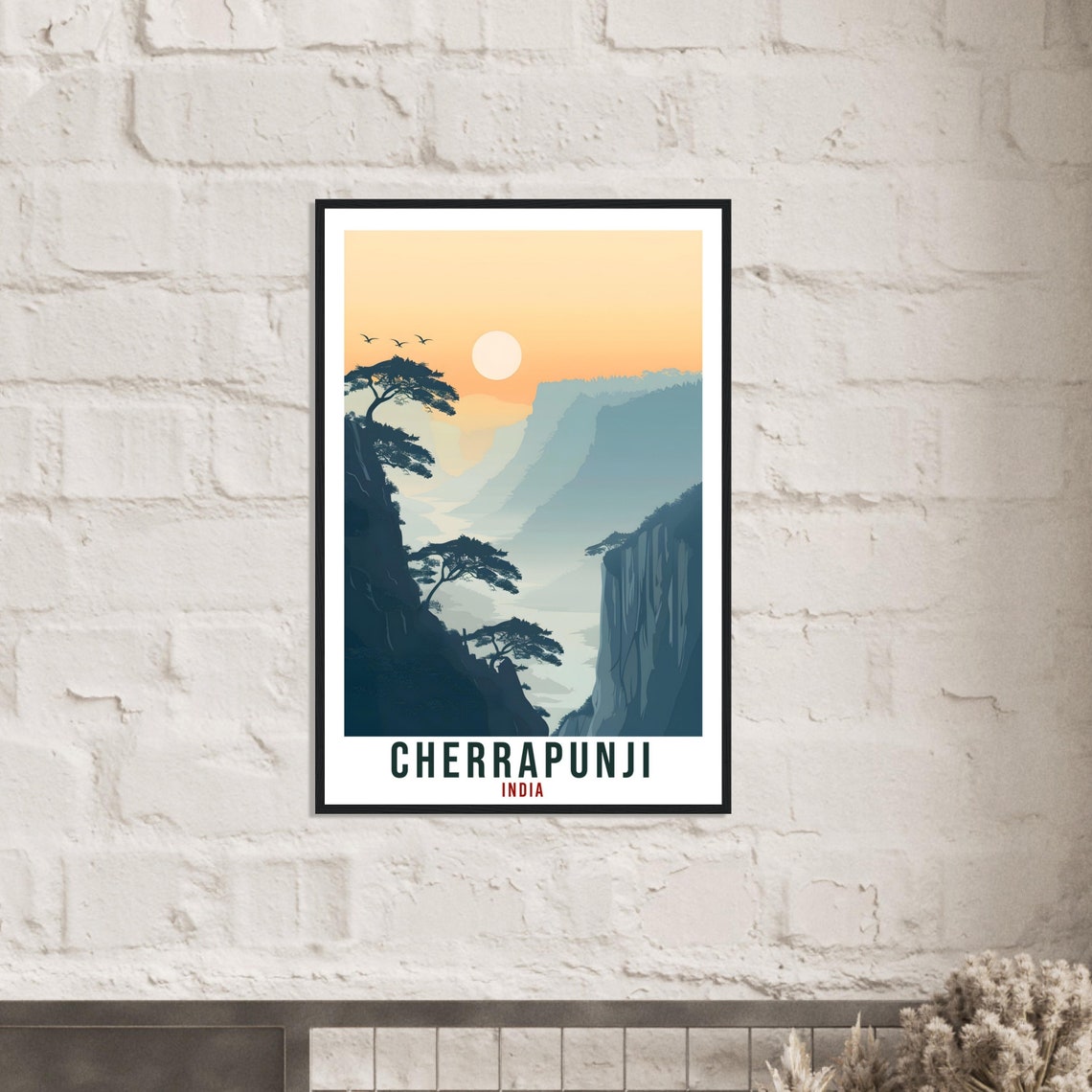Cherrapunji India Misty Mountain Valley Sunset Peaks Travel Poster - Image 2