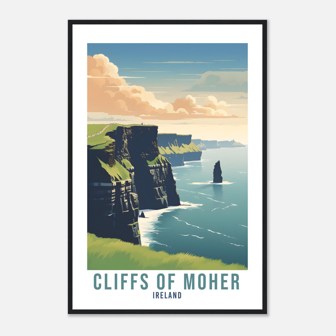Cliffs of Moher Ireland Dramatic Coastal Sea Cliffs Travel Poster - Image 4