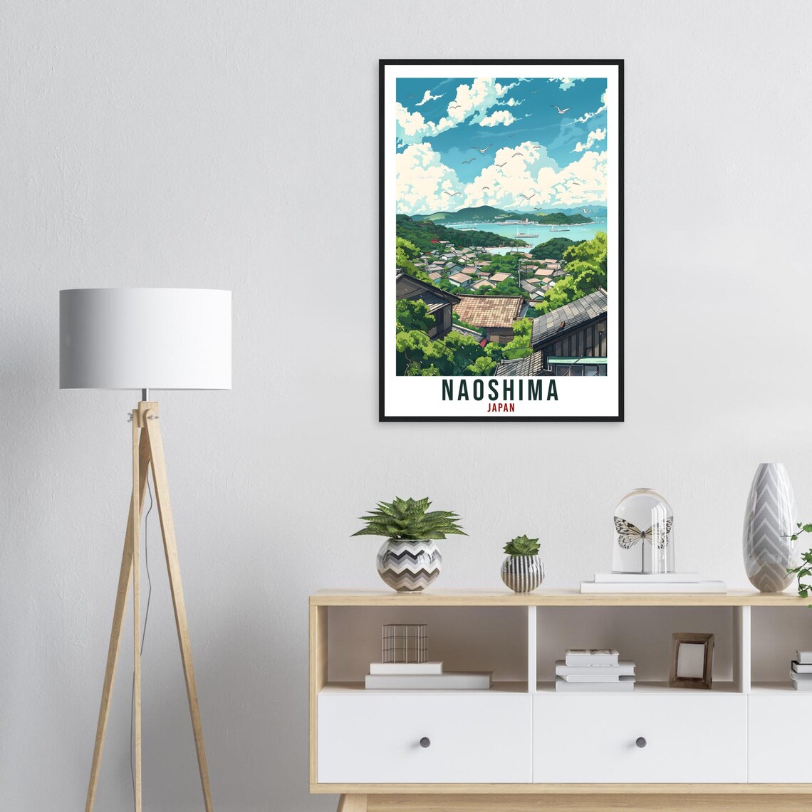 Naoshima Japan Island Coast Rooftop Bay Scenic Travel Poster - Image 2