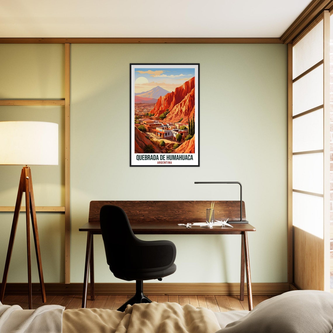 Quebrada de Humahuaca Argentina Red Canyon Village Retro Travel Poster - Image 2