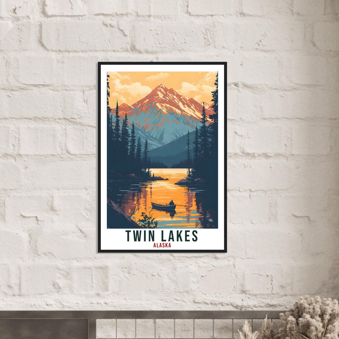 Twin Lakes Travel Print Alaska Home Decoration Usa City Wall Art Gift Wall Hanging Art Lover Alaska Artwork Twin Lakes Nature Travel Poster - Image 3