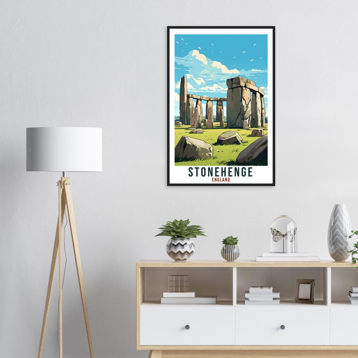 Stonehenge England Ancient Stone Circle Retro Style Travel Poster - Image 3