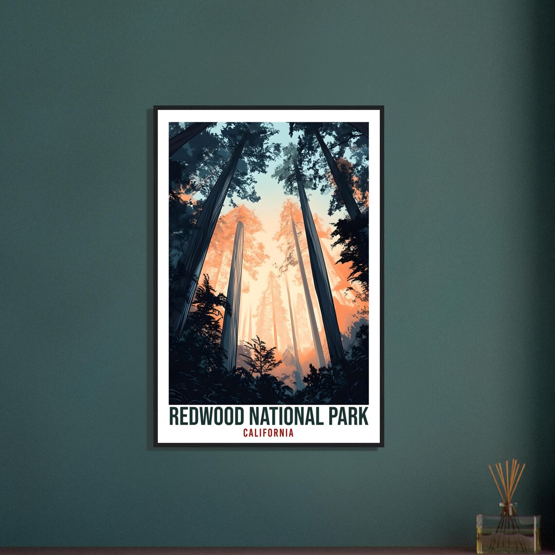Redwood National Park California Towering Redwood Forest Sunset Poster - Image 3