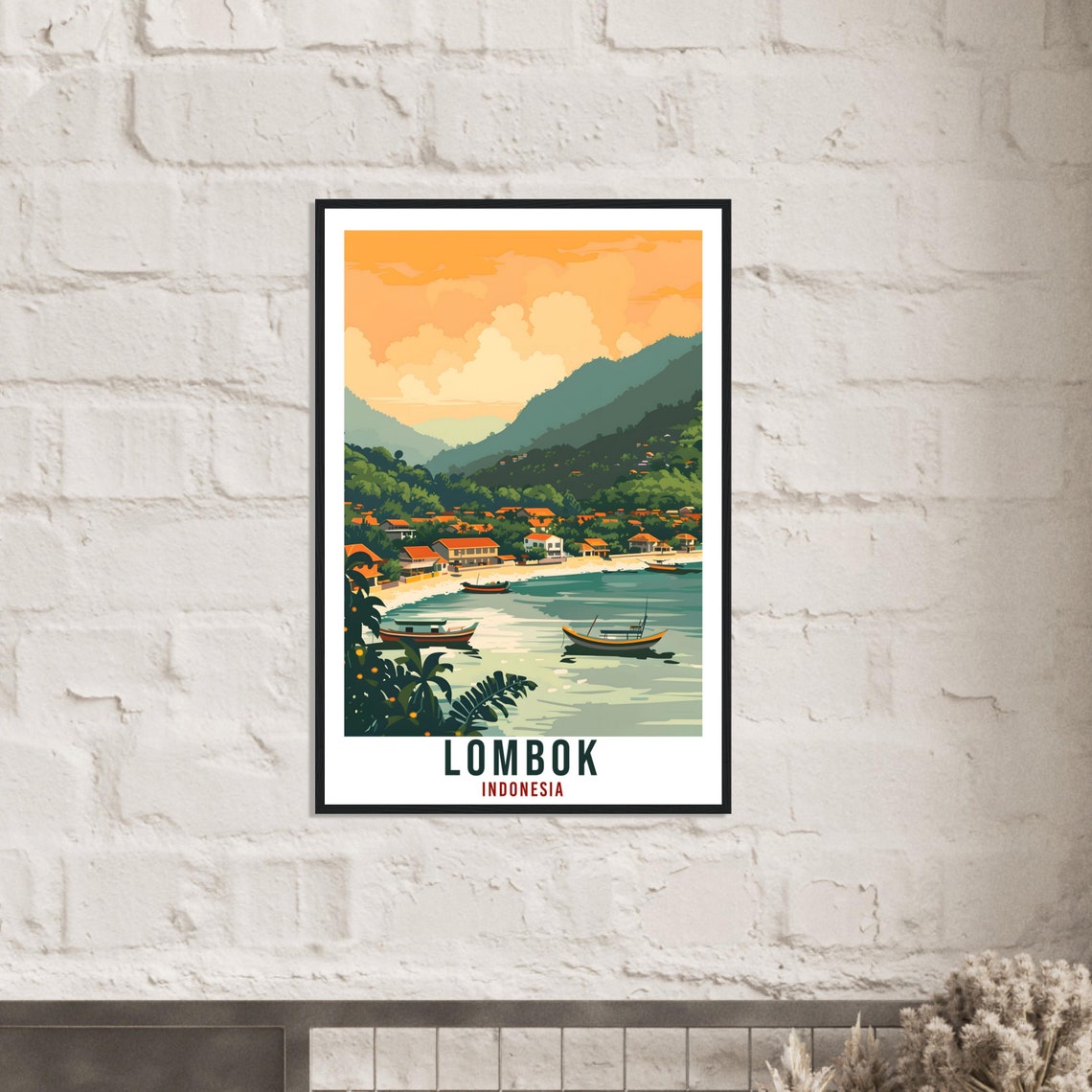 Lombok Travel Print Bali Wall Art Indonesia Wall Hanging Home Dcor Lombok Gift Landmark Artwork Travel Art Indonesia Lombok Travel Poster - Image 2