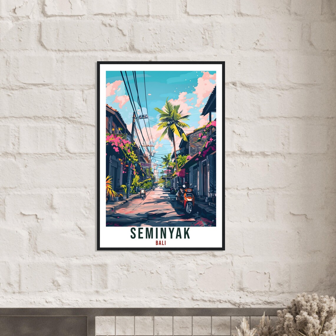 Seminyak Bali Travel Print Bali Wall Art Wall Hanging Home Dcor Seminyak Gift Landmark Artwork Travel Art Indonesia Seminyak Travel Poster - Image 2