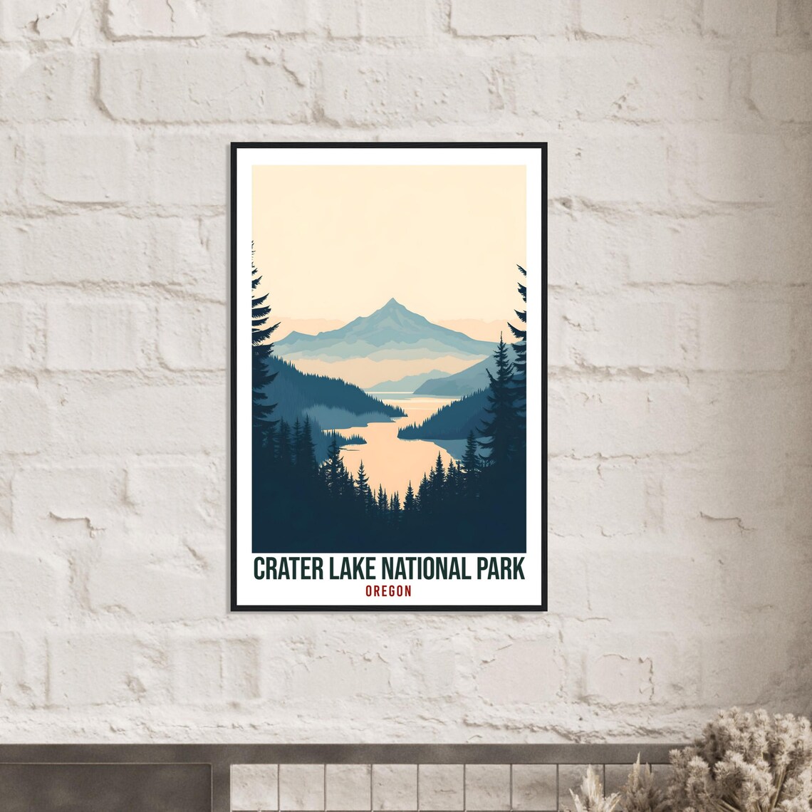 Crater Lake National Park Oregon Mountain Lake Vintage Travel Poster - Image 2