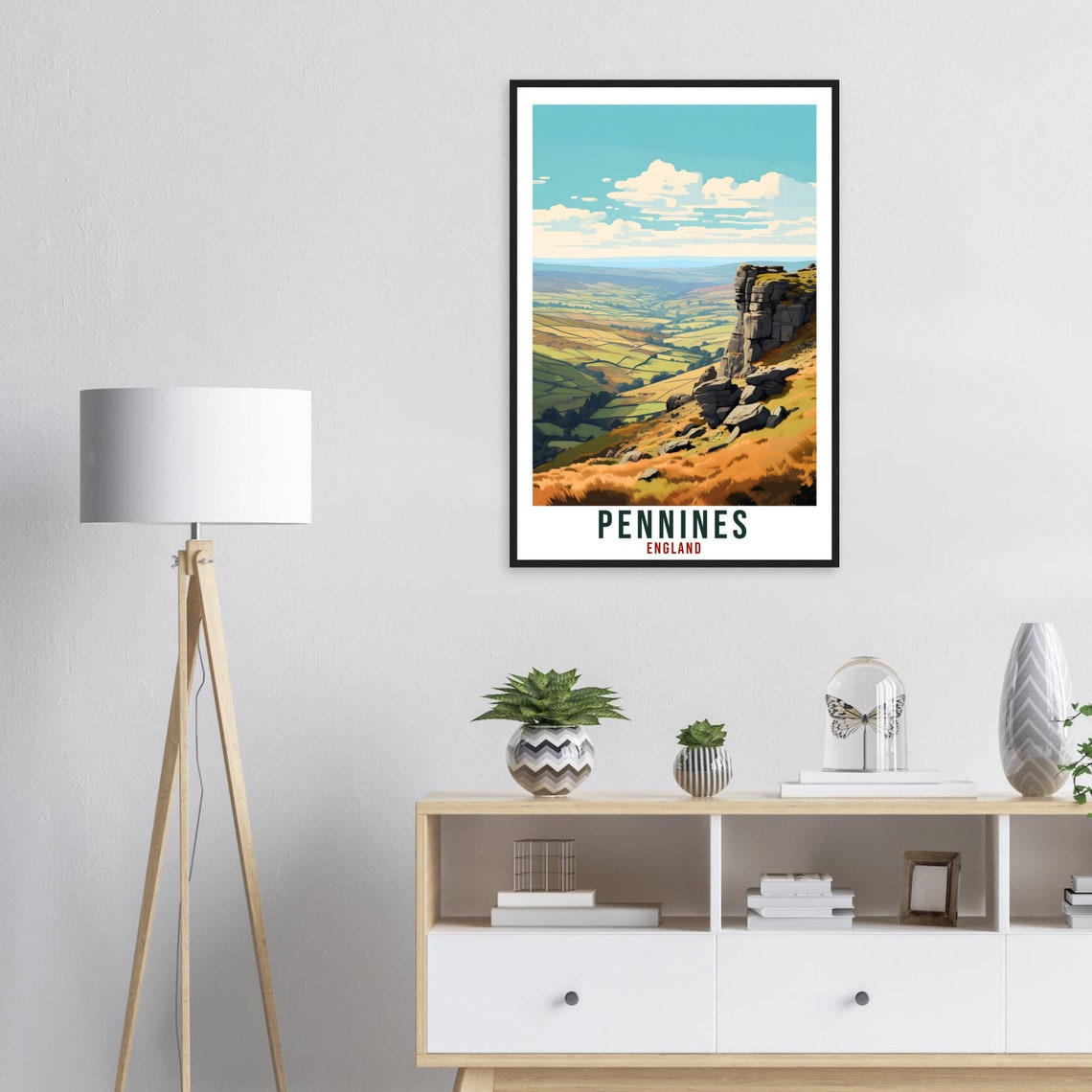 Pennines England Gritstone Crags Rolling Hills View Travel Poster - Image 4