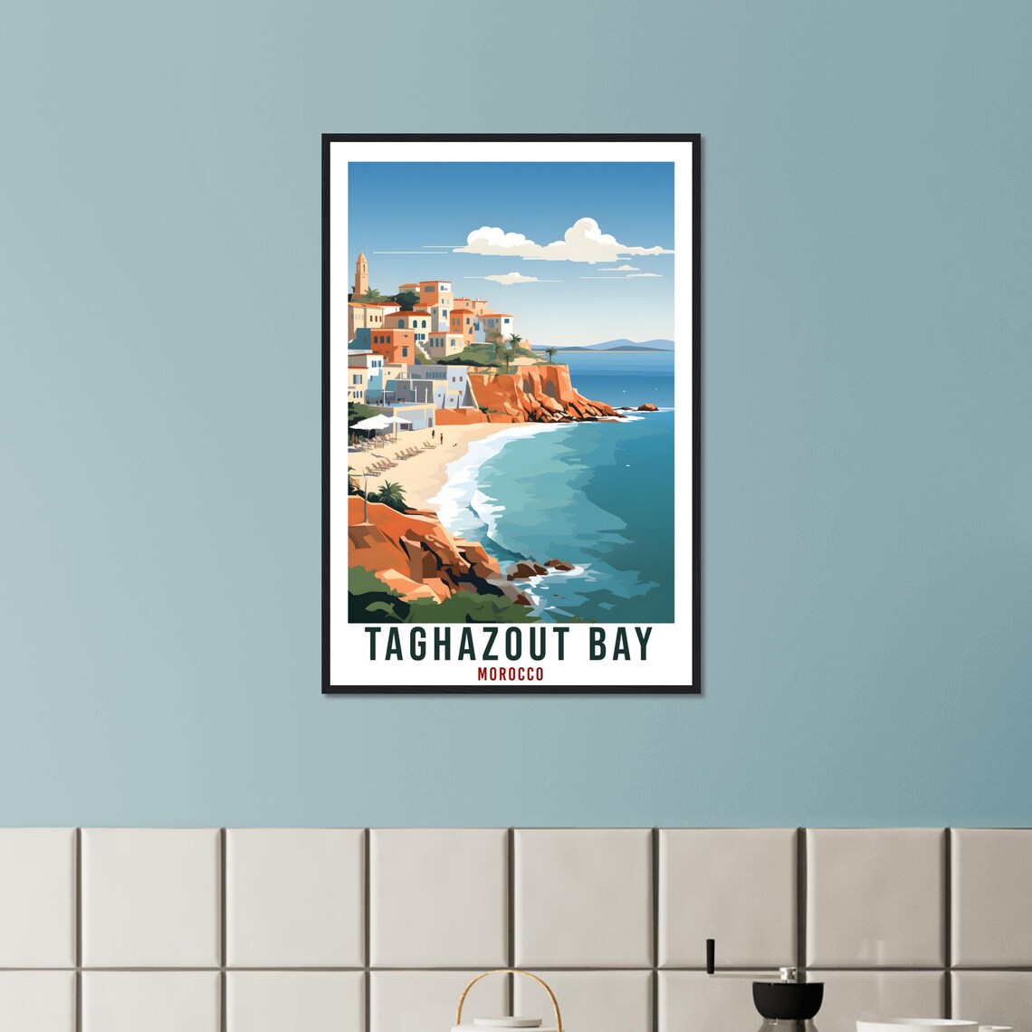Taghazout Bay Morocco Travel Poster, World Art - Image 2