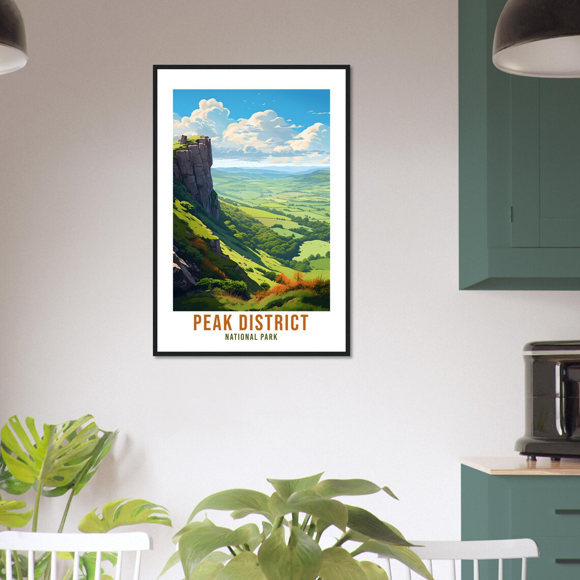 Peak District National Park Crag Edge Green Valley Travel Poster - Image 4