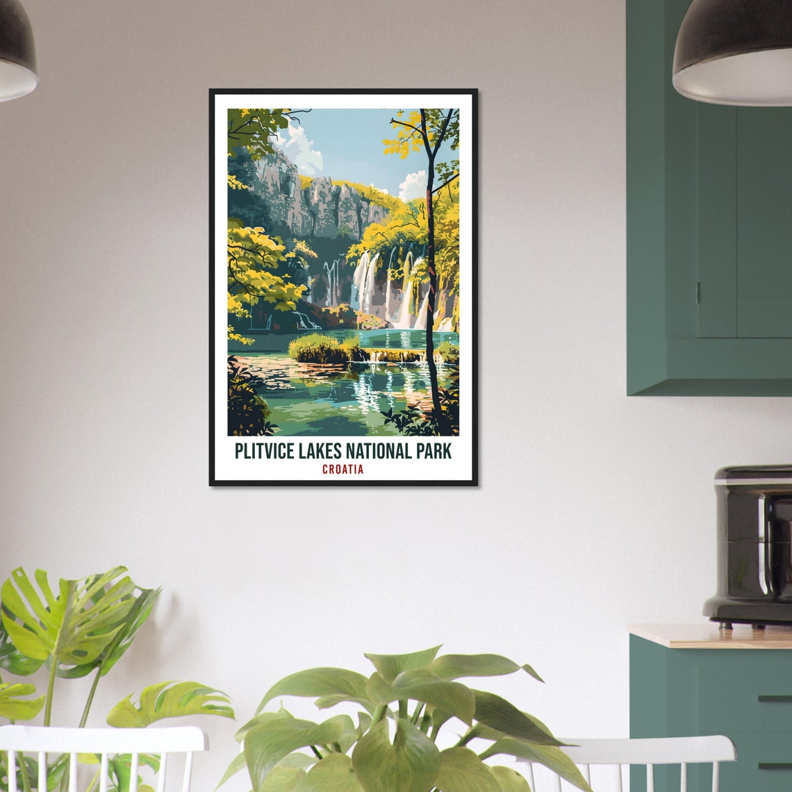 Plitvice Lakes National Park Croatia Waterfall Forest Poster - Image 2