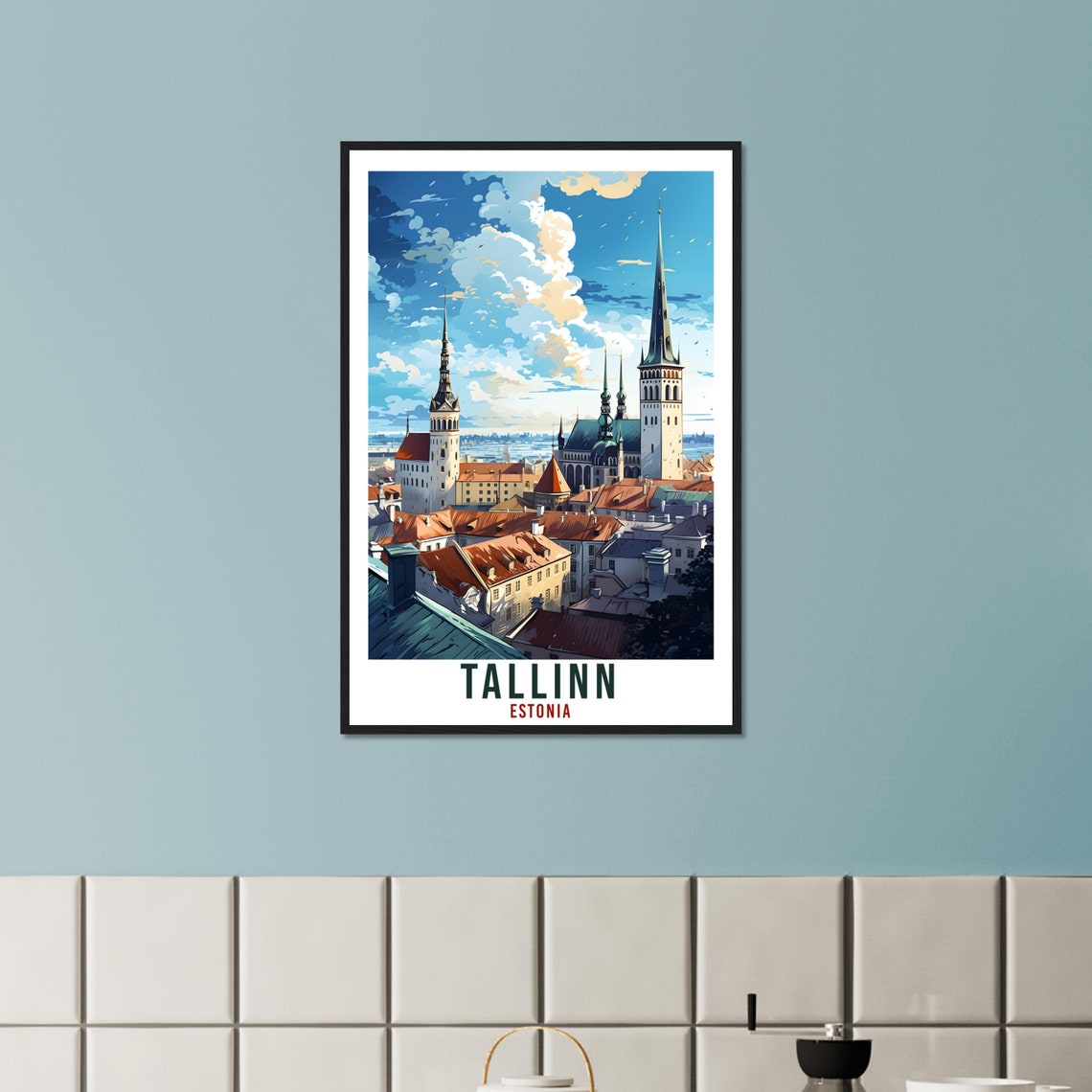 Tallinn Travel Poster Wall Art Tallinn Estonia Home Dcor Artwork Wall Hanging Tallinn Art Gift Tallinn Travel Print Estonian Art Lover Gift - Image 3