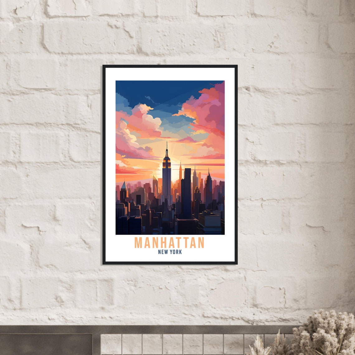 Manhattan New York Empire State Building Sunset Skyline Poster - Image 4