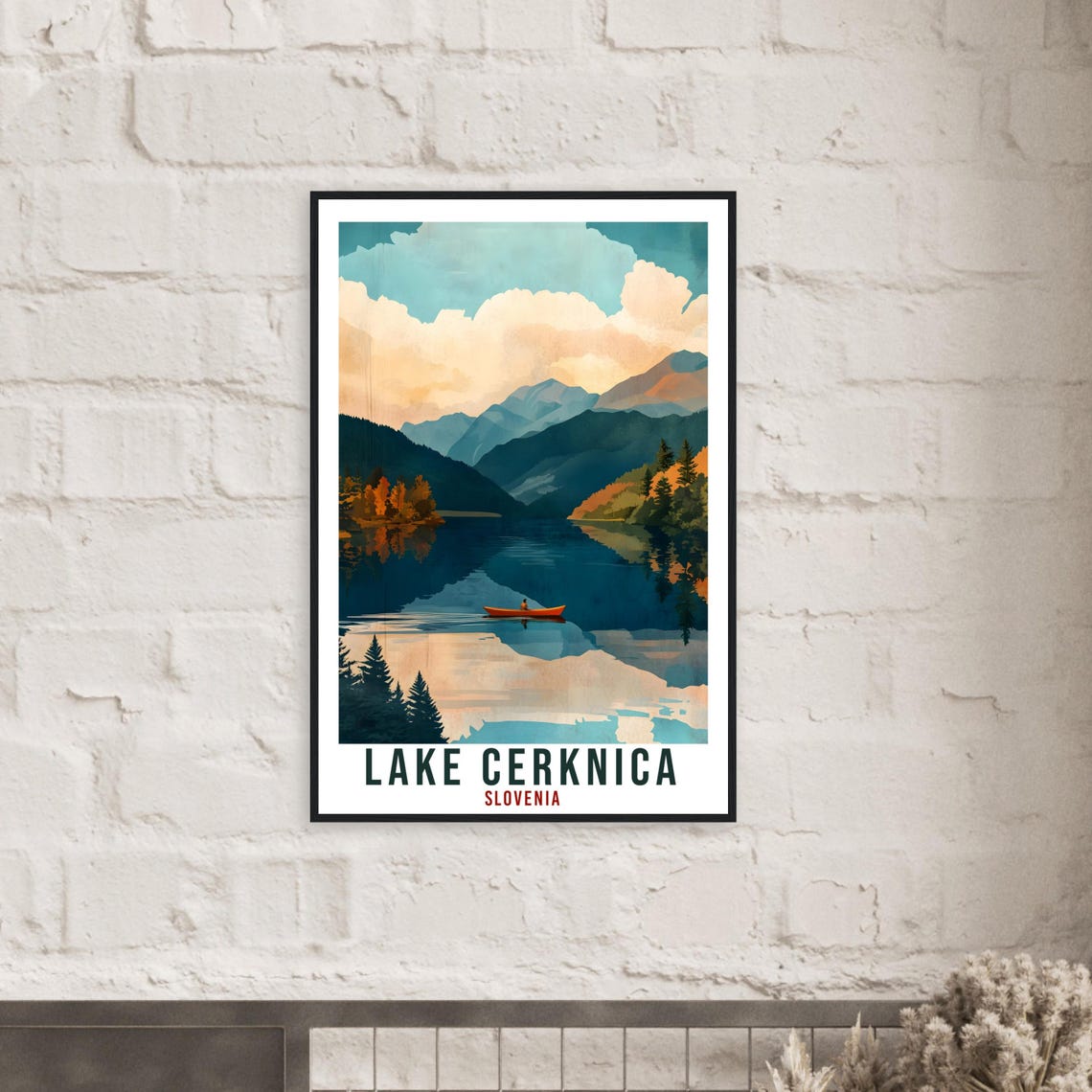 Lake Cerknica Travel Print Slovenia Home Decor Lake Cerknica Wall Art Gift Wall Hanging Art Lover Slovenia Artwork Travel Poster Travel Art - Image 2