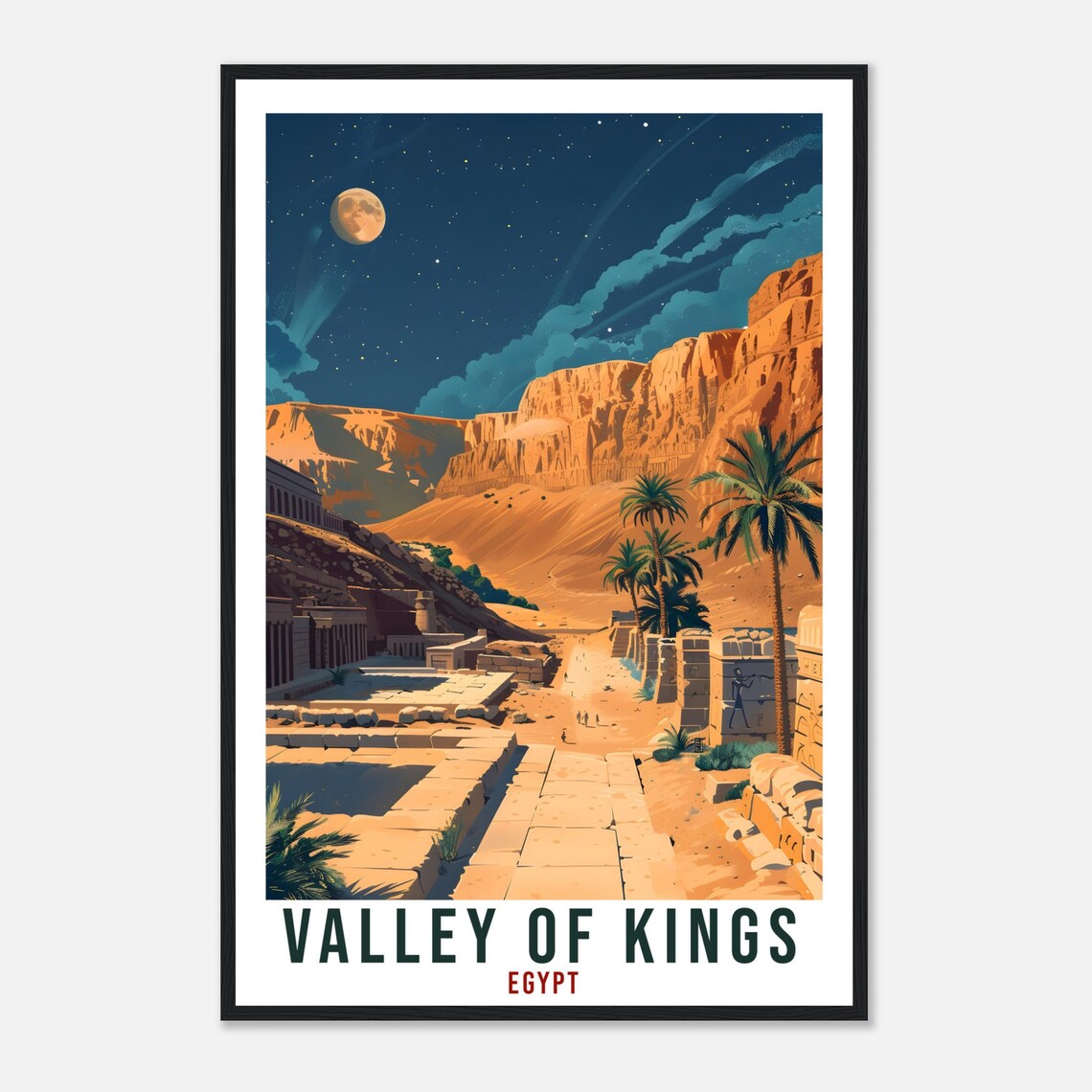 Valley Of Kings Egypt Travel Poster, Wall Art Print - Image 4