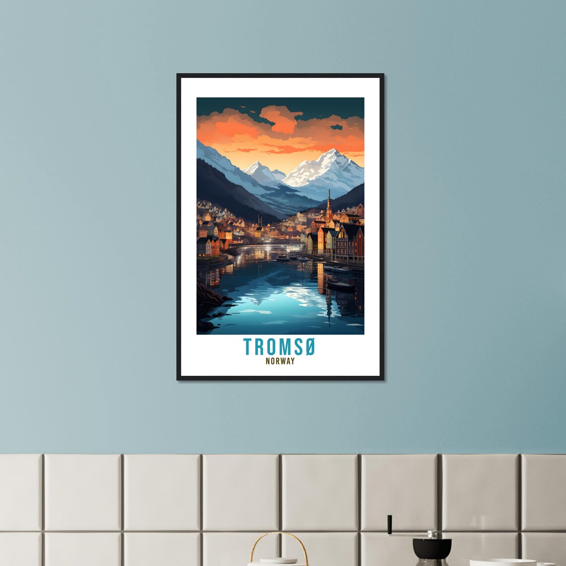 Troms Norway Travel Poster, Northern Norway - Image 4