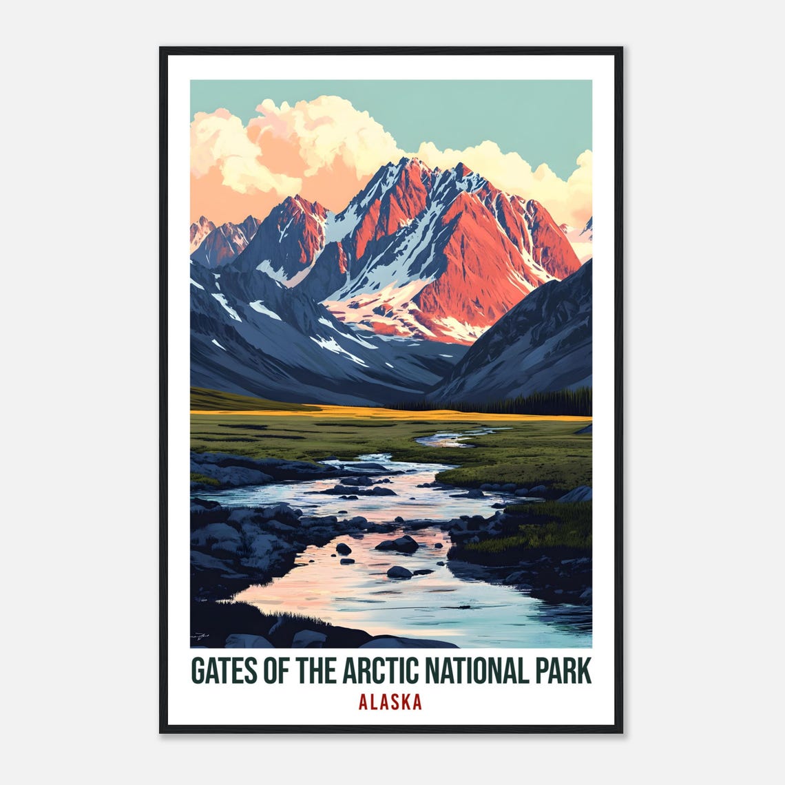 Gates Of The Arctic National Park Alaska Usa Travel Print Wall Art Wall Hanging Home Dcor Alaska Gift Travel Art Usa Artwork Travel Poster - Image 4