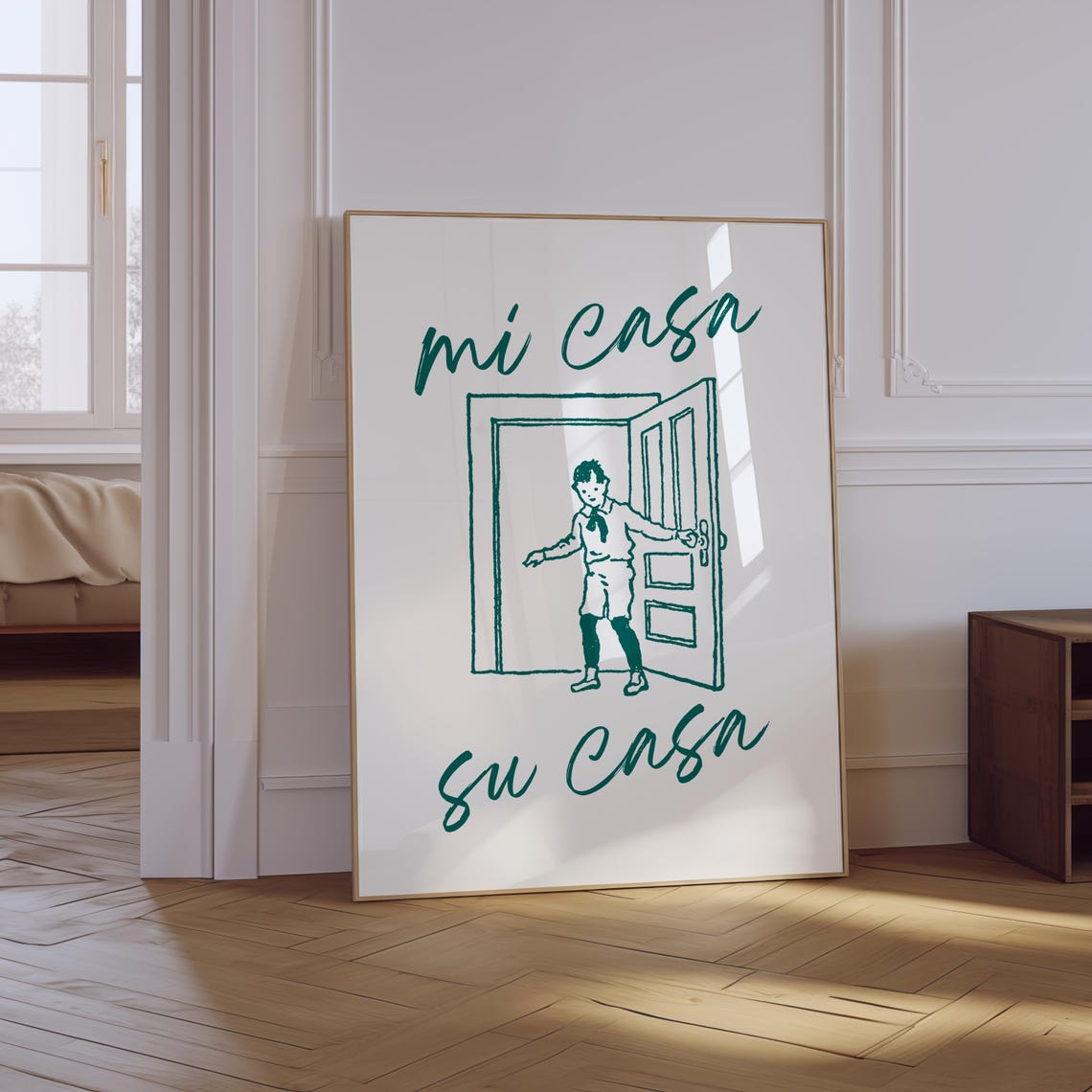 Mi Casa Su Casa Spanish Welcome Quote Vintage Guest Entry Poster
