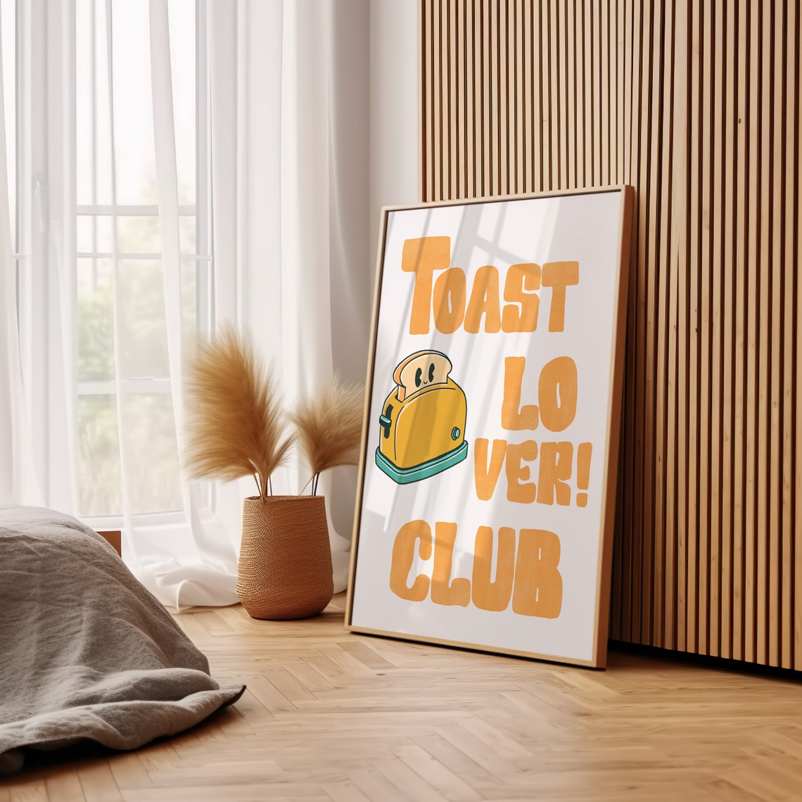Toast Lover Club Cute Toaster Retro Kitchen Typography Poster - Image 3