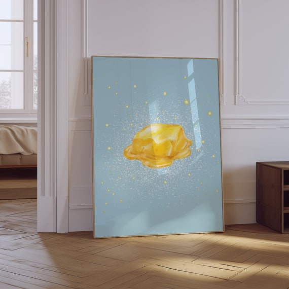 Butter Print Butter Wall Art Butter Lover Print Funny Food Print Trendy Unique Kitchen Art Print Blue Kitchen Print Chef Print