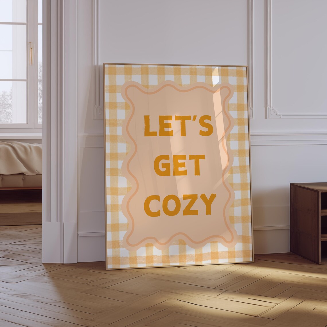 Lets Get Cozy Fall Quote Poster, Neutral Farmhouse - Image 3