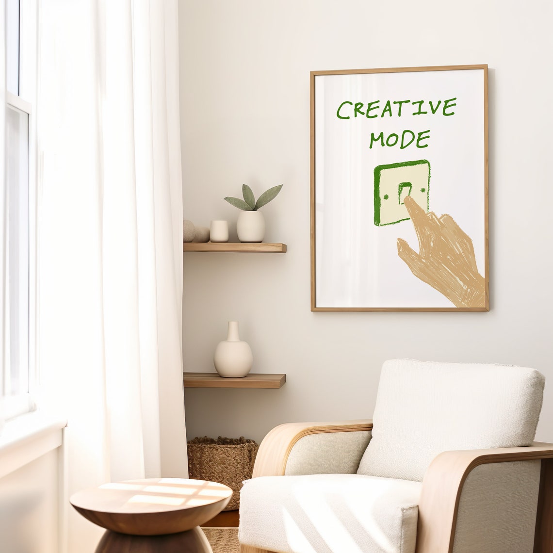 Creative Mode Green Hand Lettered Funny Artist Studio Quote Poster - Image 2