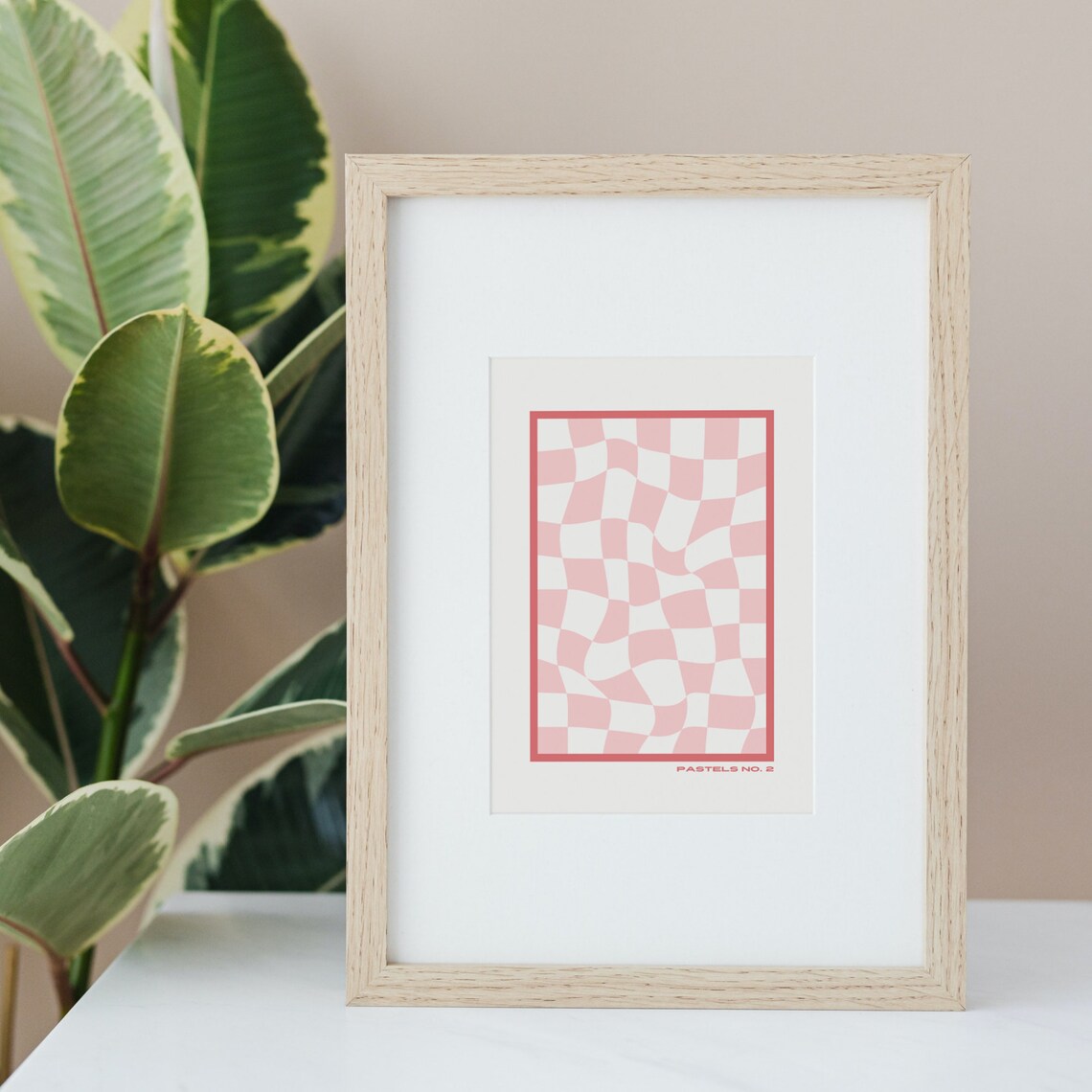 Pastels No 2 Retro Checkered Print, Preppy Decor - Image 3