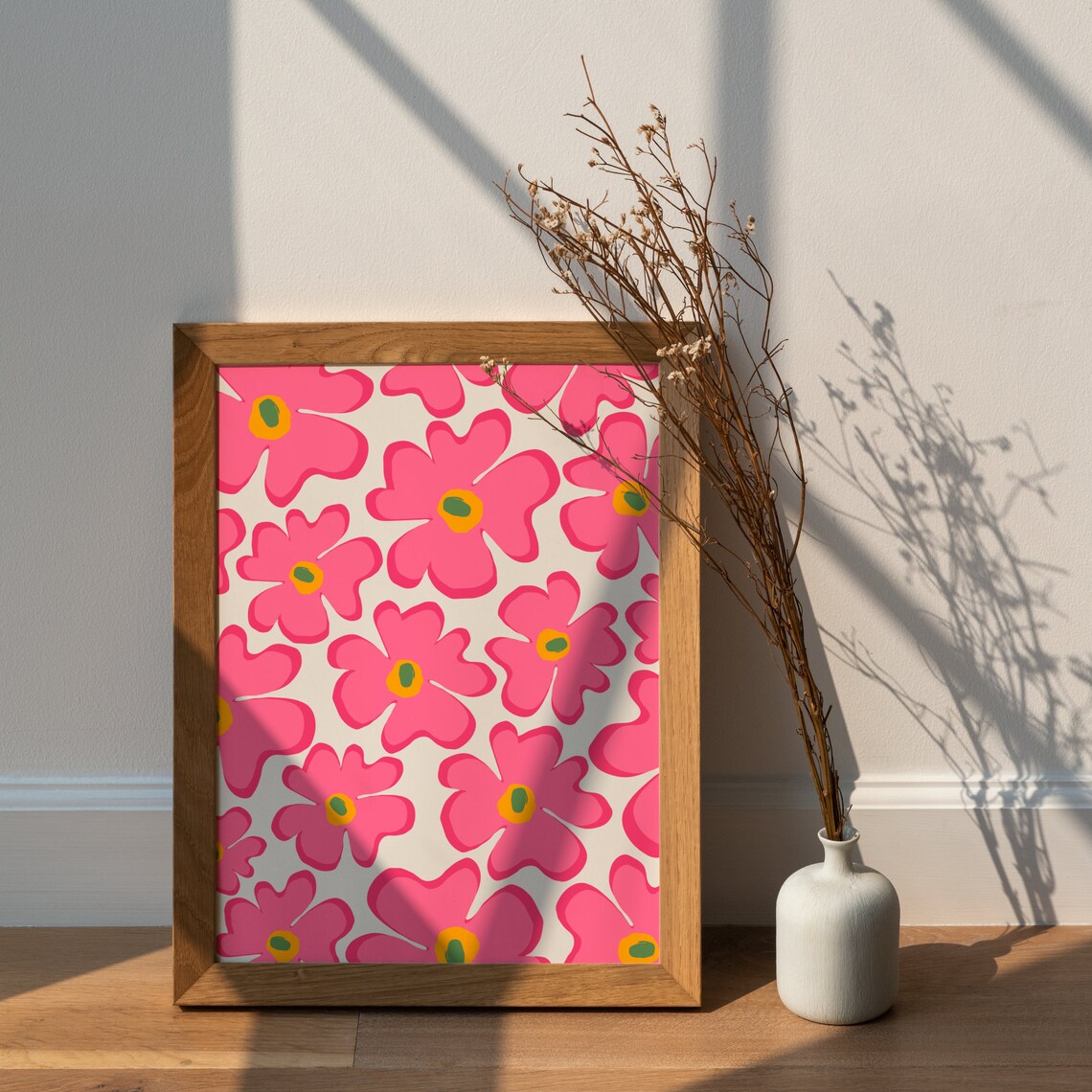 Wavy Flowers Art Print, Funky Abstract Floral - Image 6