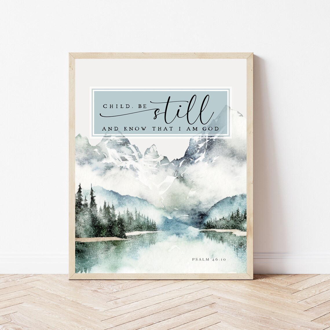 Psalm 4610 Be Still And Know That I Am God Bible Verse Baby Gift Scripture Sign Kids Christian Wall Art Print Baptism Keepsake