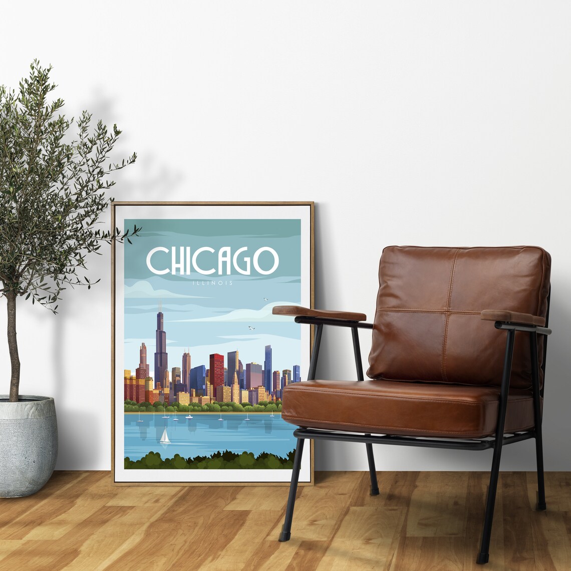 Chicago Travel Poster, Retro Wall Art Print - Image 4