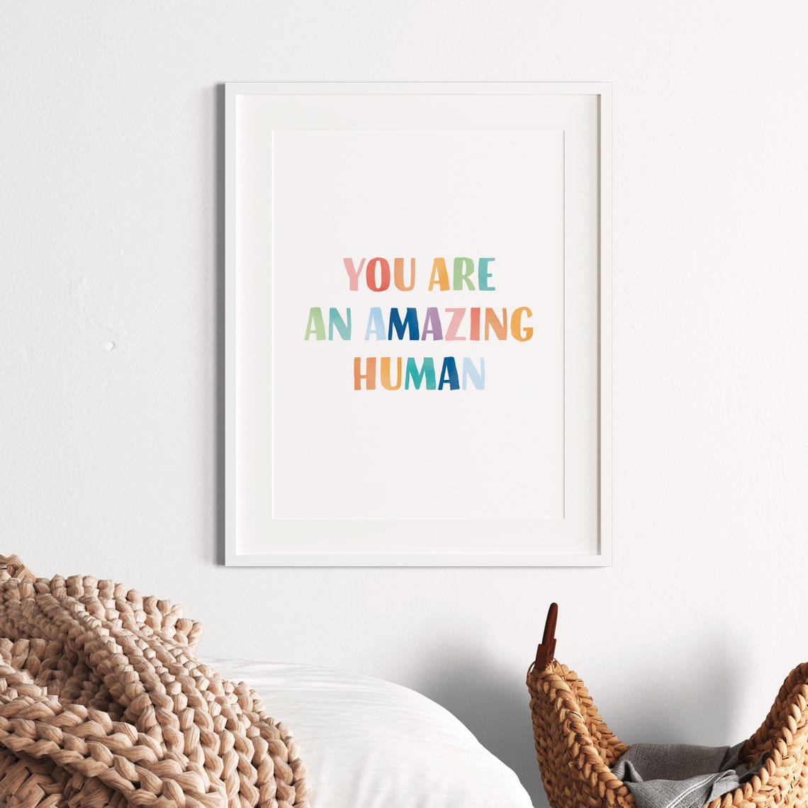 You Are an Amazing Human Rainbow Affirmation Wall Decor Poster - Image 2