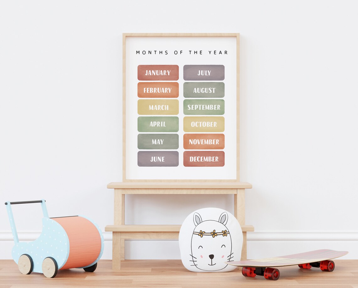 Months Of The Year Poster, Rainbow Nursery Decor - Image 4