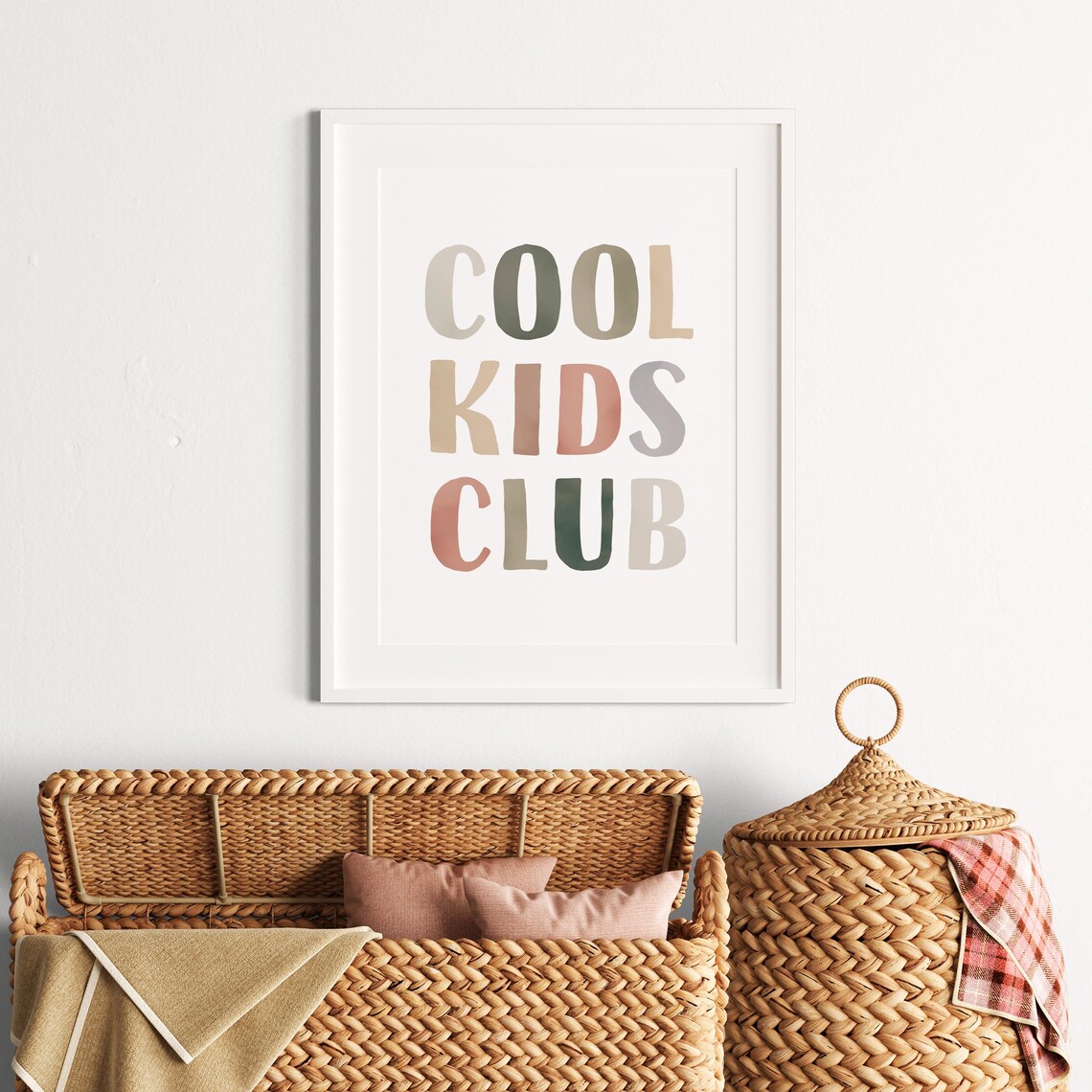 Cool Kids Club Multicolor Lettered Boho Playroom Sign Poster - Image 3