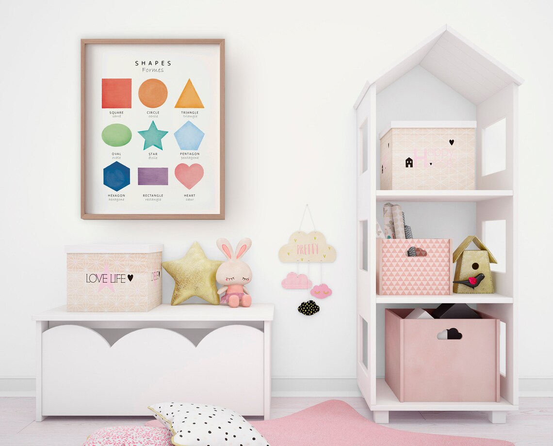 Bilingual French Educational Poster, Playroom Learning Poster - Image 4