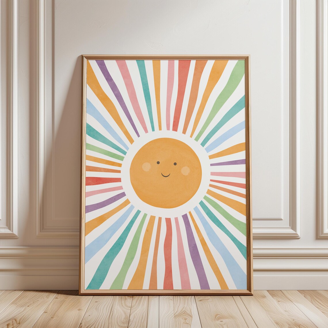 Boho Nursery Sun Poster, Playroom Wall Art Print