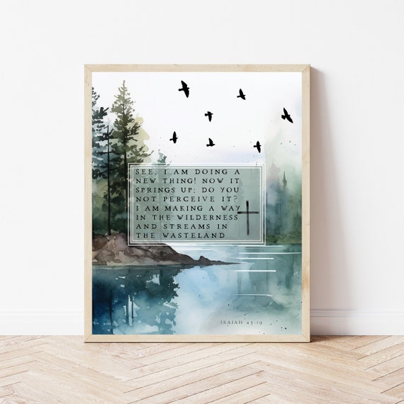 Isaiah 43:19 Scripture Art Print, Christian Wall Art