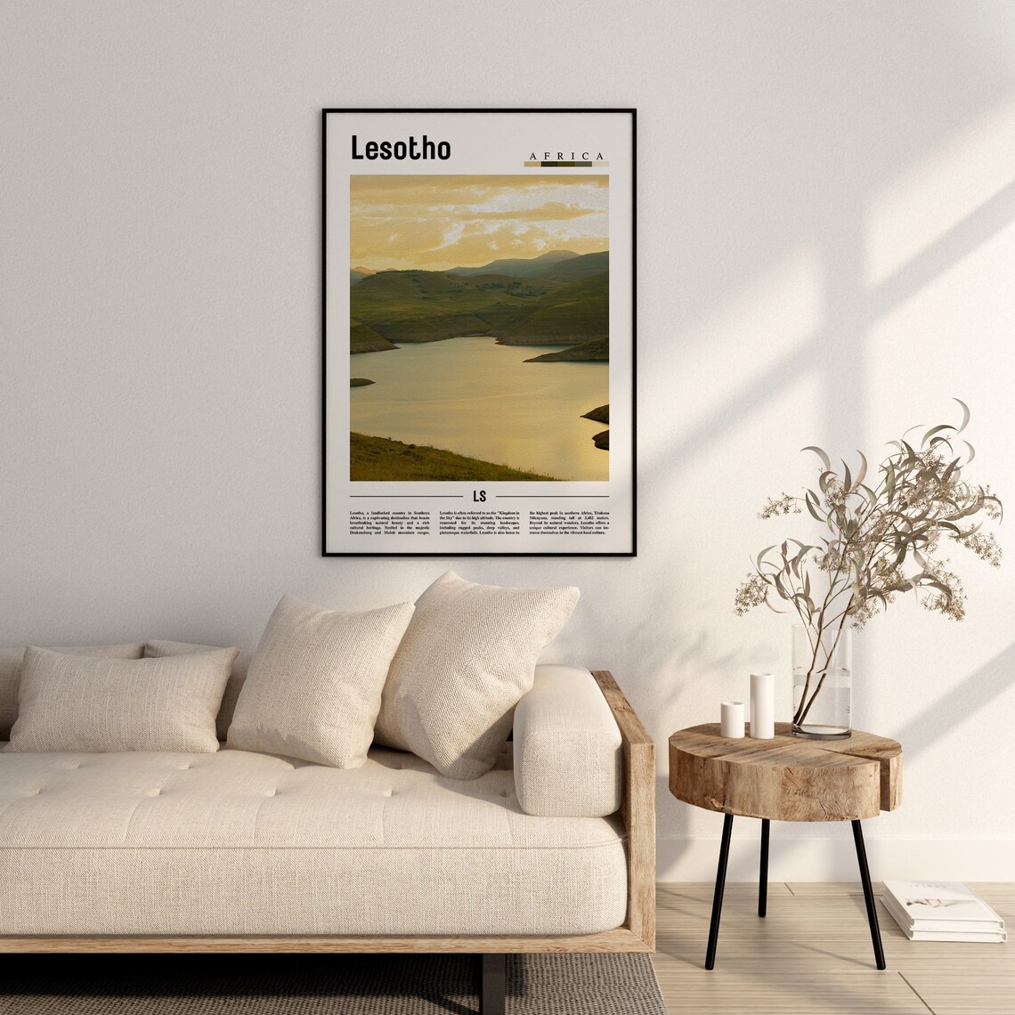 Lesotho Minimal Travel Poster, Oil Painting Style - Image 3