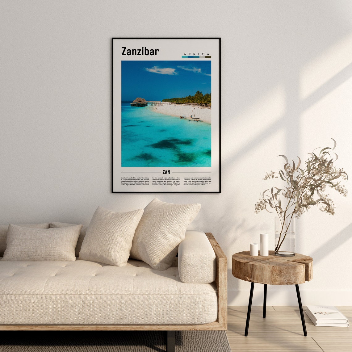 Zanzibar Poster Zanzibar Print Zanzibar Wall Art Minimal Travel Print Travel Destination Oil Painting Poster - Image 3
